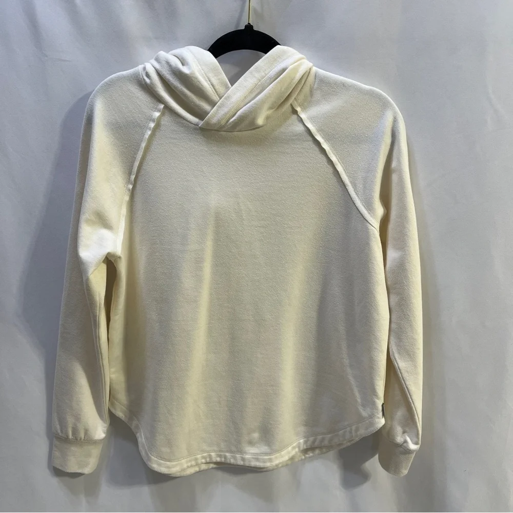 EDDIE BAUER Womens Pullover Hoodie Lightweight Casual Cream Size Small